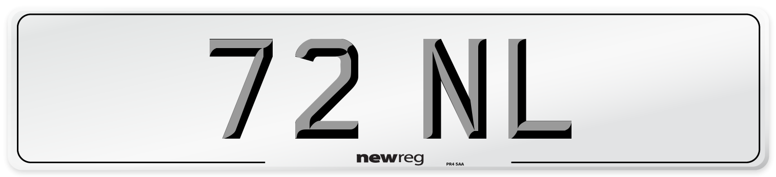 72 NL Number Plate from New Reg